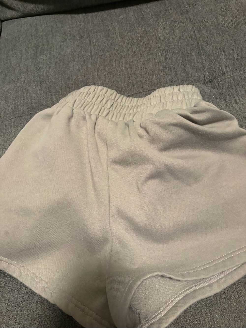 SHEIN Light Gray High-Waist Elastic Waistband Athletic Shorts